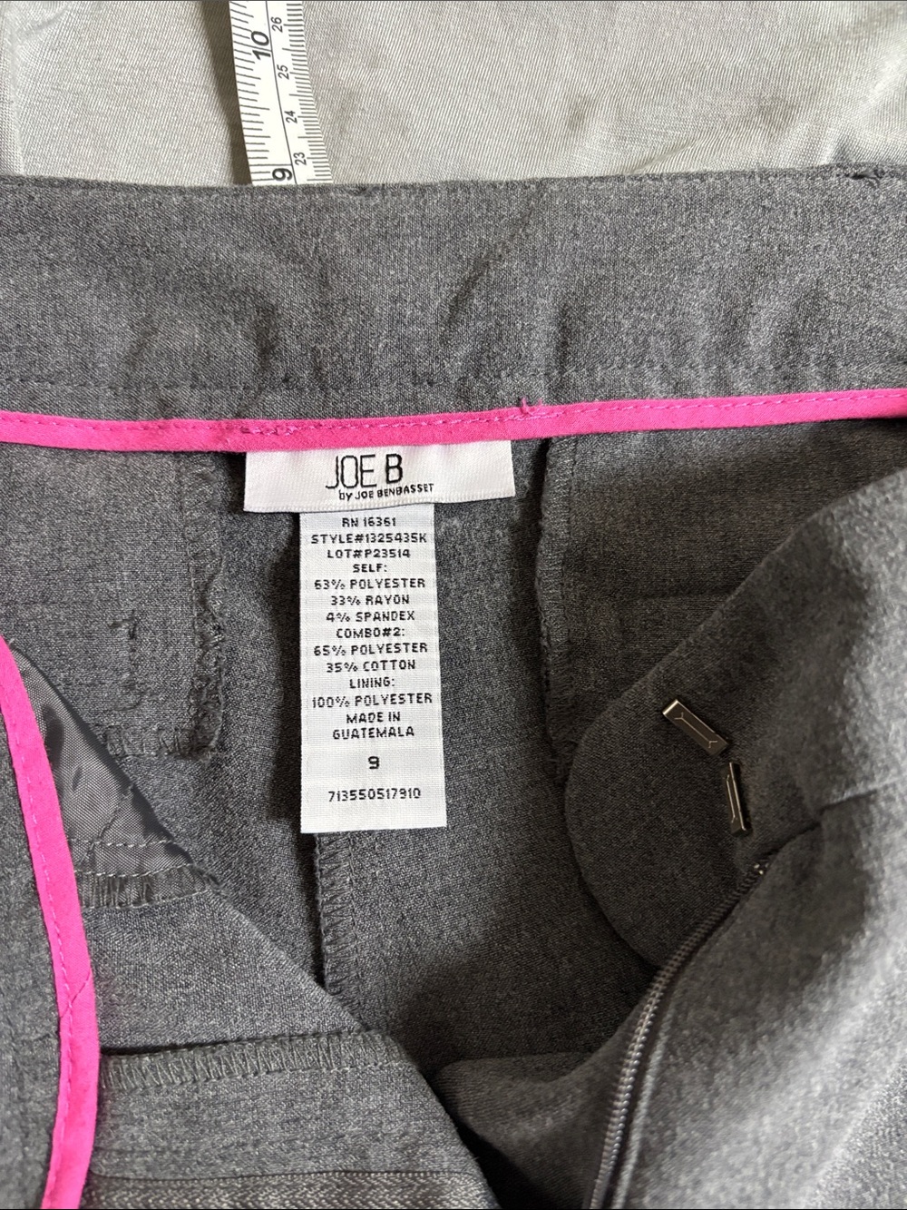 Joe B Gray Boot Cut Pants with Pink Trim